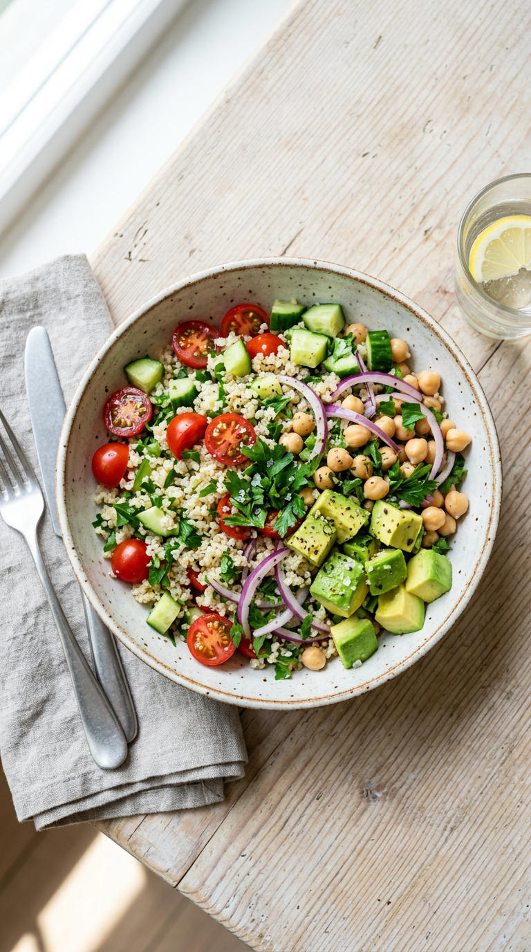 Salada de quinoa colorida